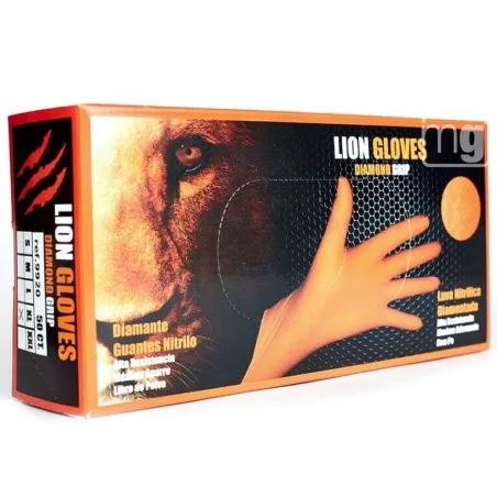 PACK 50 UD GUANTE DIAMANTADO NARANJA LION TALLA L