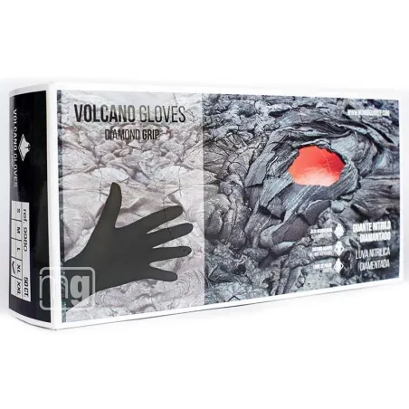 PACK 50 UD GUANTE DIAMANTADO NEGRO VOLCANO TALLA M