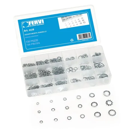 SURTIDO ARANDELAS FERVI 0178 ALUMINIO 720 PC
